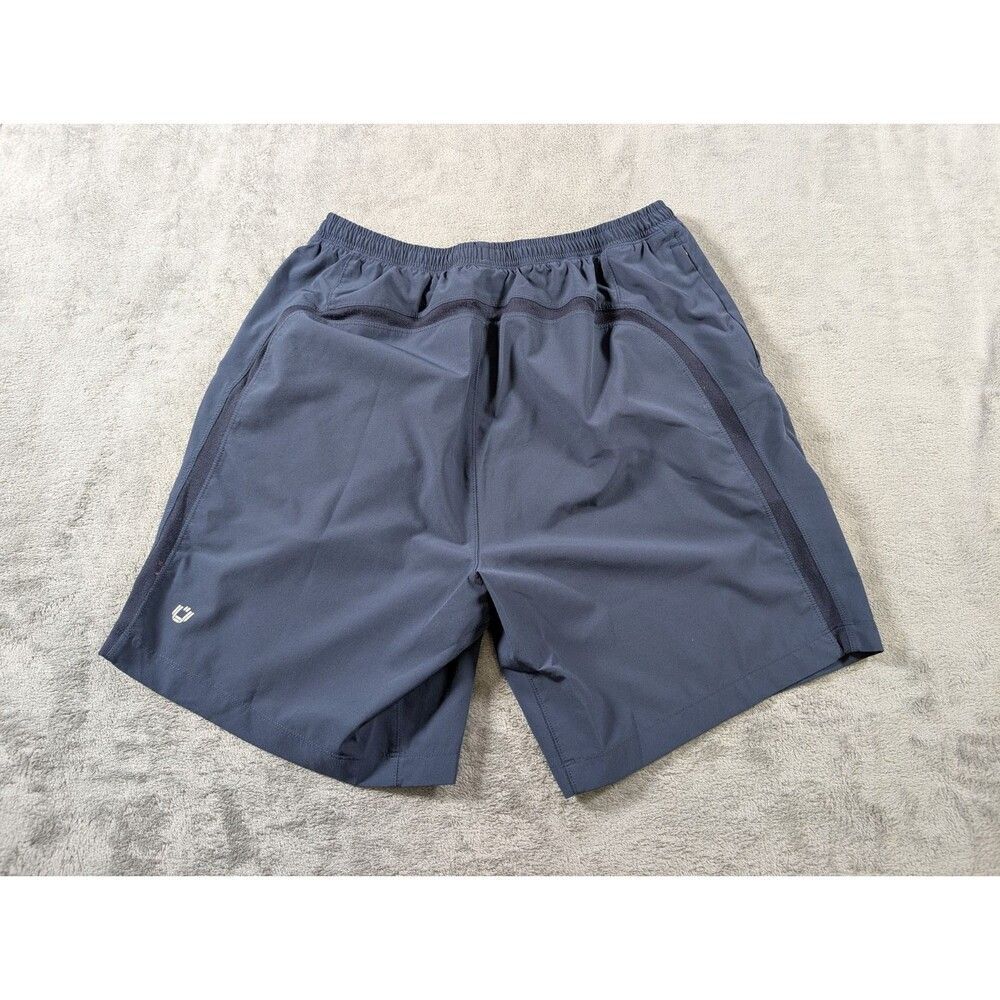 IBKUL Mens M Blue Performance Shorts 8" Quick Dry Stretch Golf Athletic - Picture 3 of 10